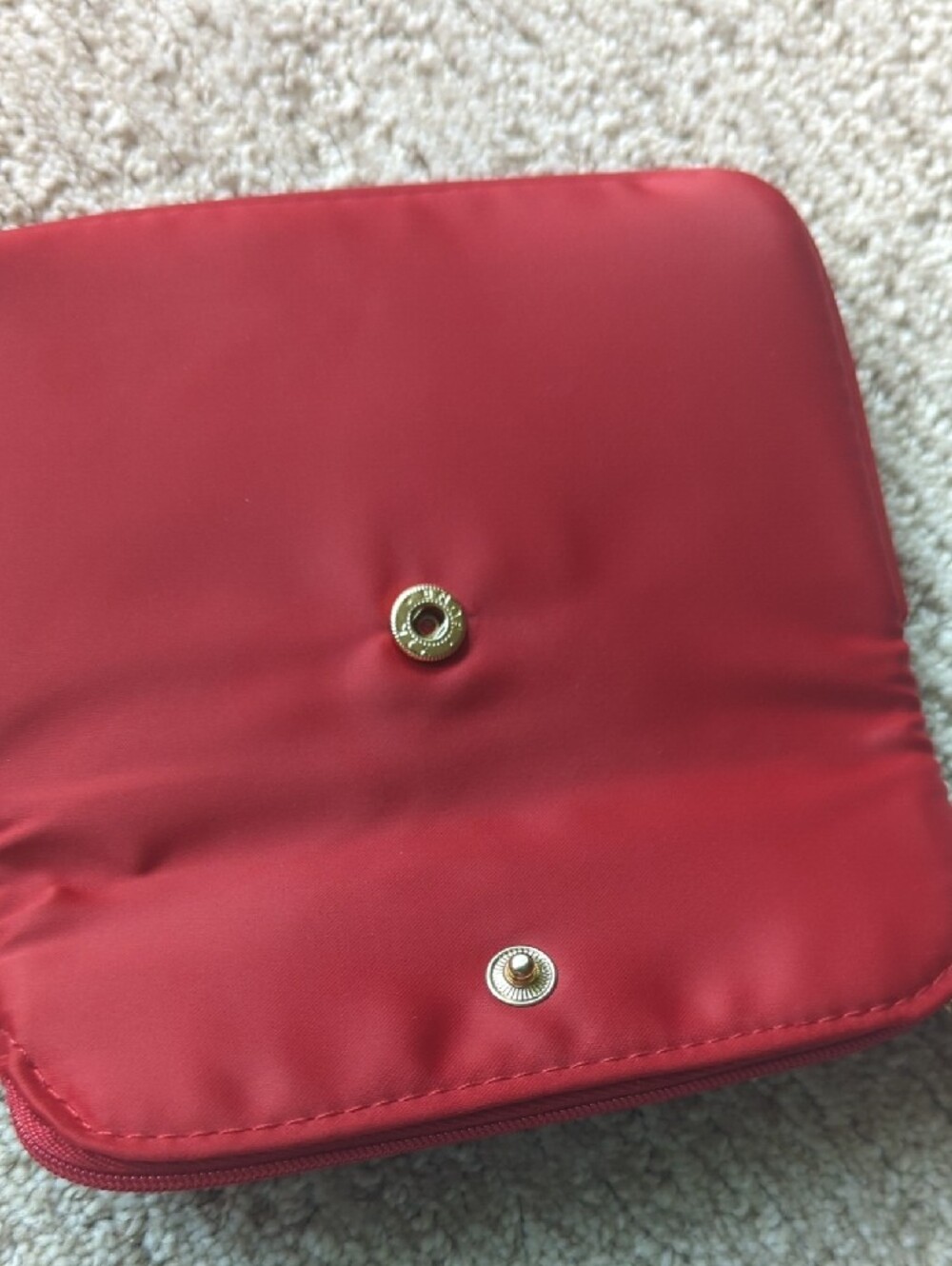 Giorgio Armani Red Fold-Over Wristlet with Gold Plaque - Picture 6 of 7
